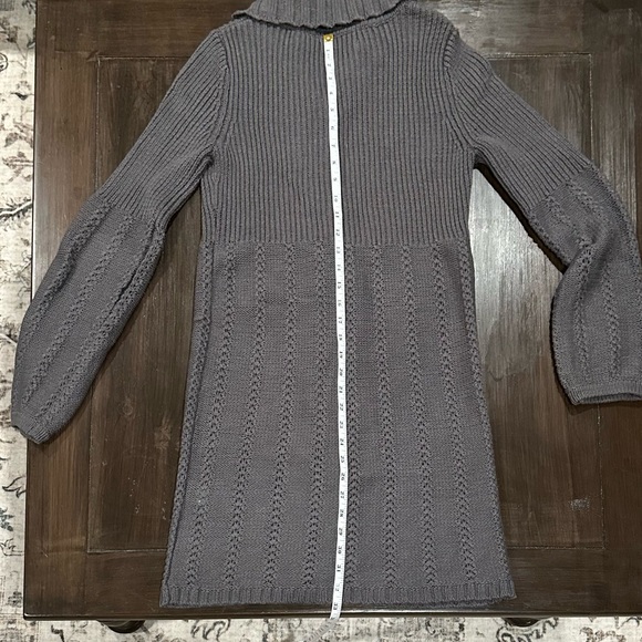 Gray Knit Cardigan Sweater Front Longline Size Small by Sonoma Y2K 2000s - Picture 8 of 10